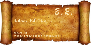 Babos Róbert névjegykártya