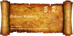 Babos Róbert névjegykártya